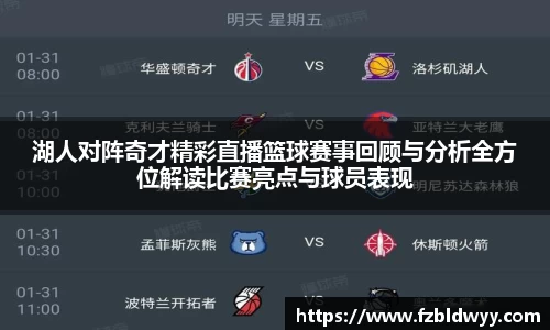 湖人对阵奇才精彩直播篮球赛事回顾与分析全方位解读比赛亮点与球员表现